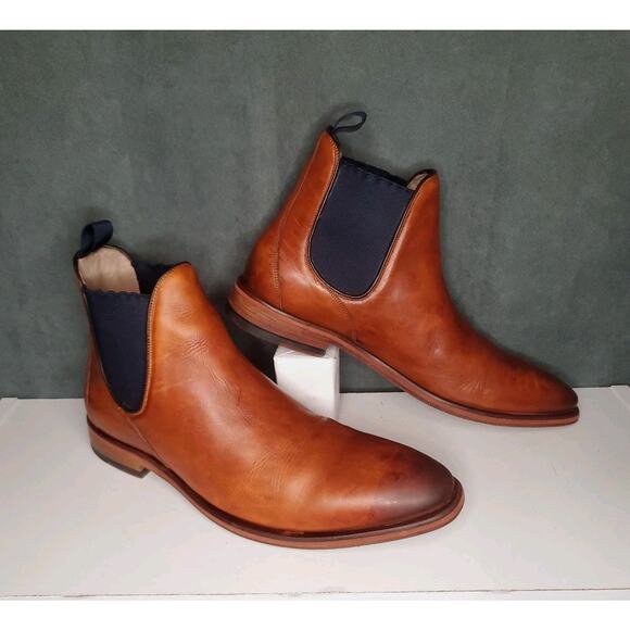 Oliver Sweeney London Mens Brown Leather Chelsea Boots US 12 UK 11 EU 45 - Picture 2 of 12